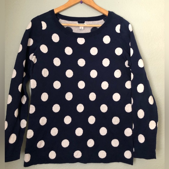 Old Navy Polka Dot and Dark Blue Sweater Women large - Picture 1 of 6
